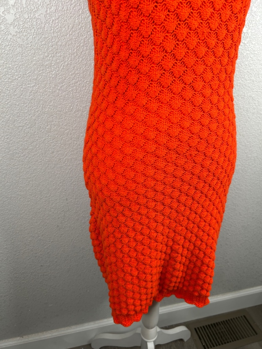 Eliza J Orange Knit Boho Summer Festival Indie Tank Sweater Midi Dress Size S - Picture 4 of 8
